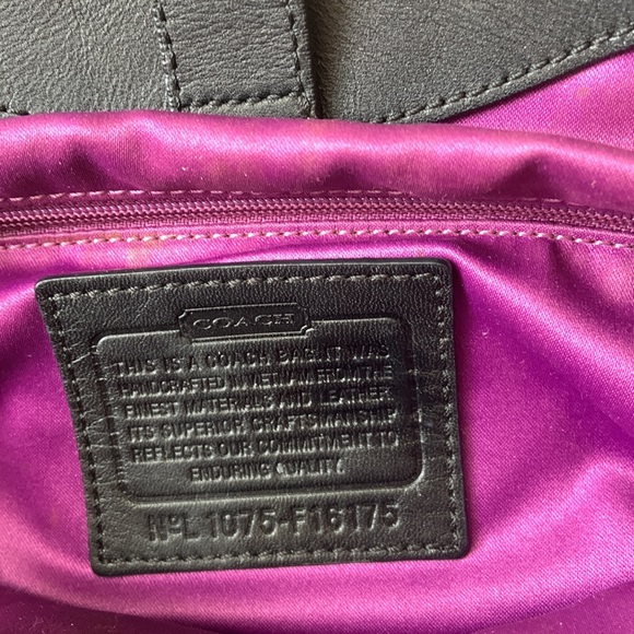 Coach Signature F16175 Black/Brown Sateen Bag & Matching Wrislet - Picture 11 of 16